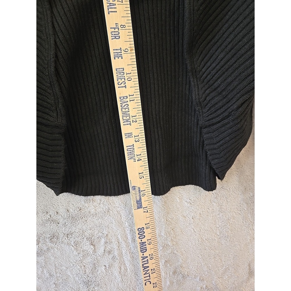 Ribbed Knit Cropped Cardigan Shrug Long Sleeve A New Day Sweater Women XXL Black - Picture 3 of 5